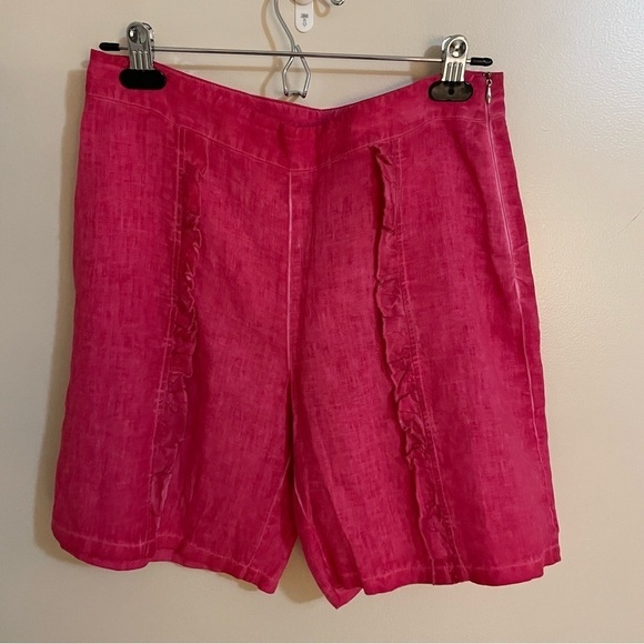 MALOKA: Frills & Thrills High Waisted Linen Shorts, Size M - Picture 4 of 13